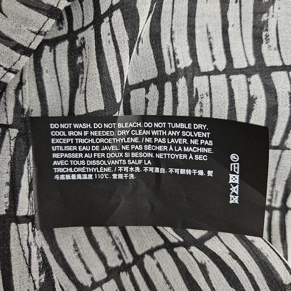 Theory Seam Cinch Shirt Sheer Gray Stripe Long Sleeve Button Collared Top - Picture 8 of 8